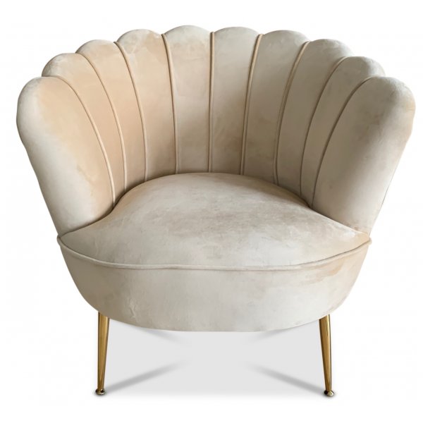 Snckan ftlj - Beige sammet / Mssing
