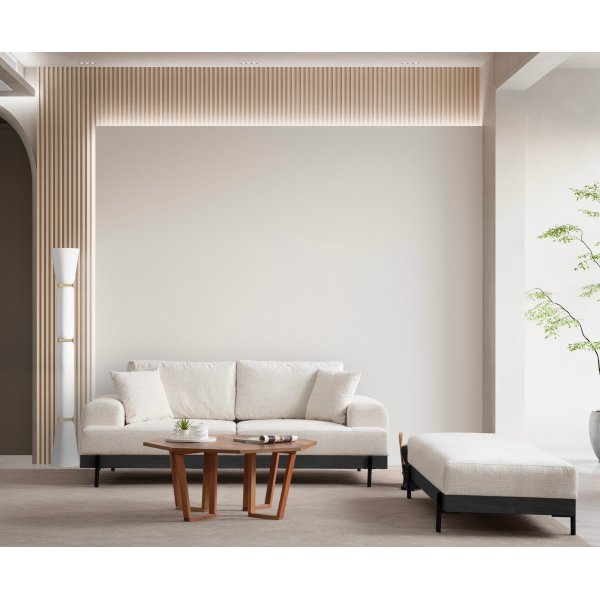 Canap 3 places Eti - Blanc/noir