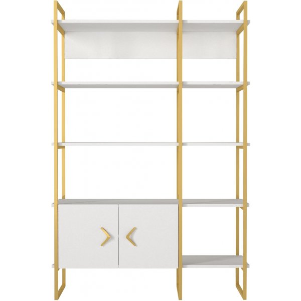 Bibliothèque Santana - Blanc/or Bibliothèque Santana - Blanc/or