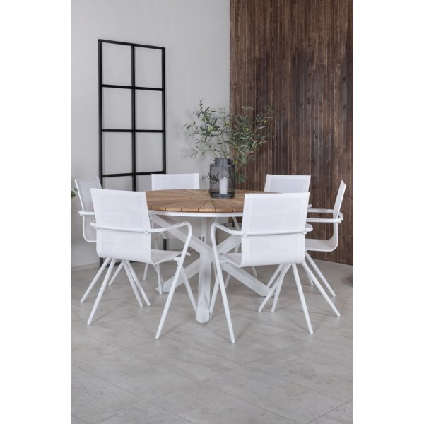 Mexico utematgrupp med 6 st Alina stolar - Natur/Vit Mexico utematgrupp med 6 st Alina stolar - Natur/Vit