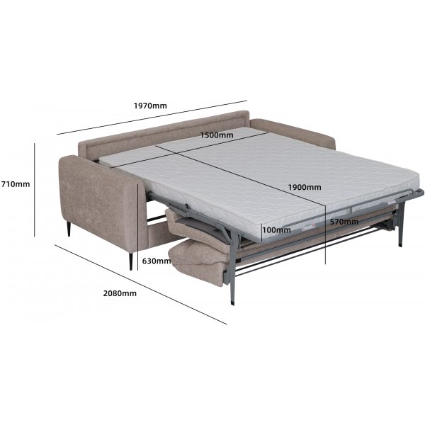 Canap-lit, avant, beige - Hoven