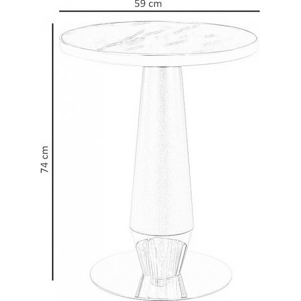 Molina eettafel 59 cm - Zwart marmer/zwart/goud