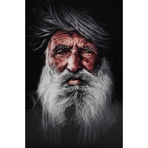 Glastavla - Indian Man - 80x120 cm
