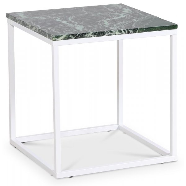 Accent soffbord 50 - Grn marmor / Vit