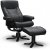 Fauteuil pivotant Bonn avec repose-pieds - Cuir noir/PU