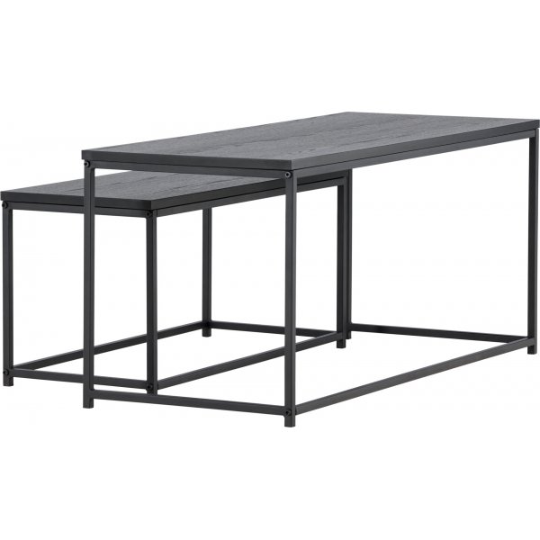Staal soffbord 43/33 x 100/75 cm - Svart Staal soffbord 43/33 x 100/75 cm - Svart