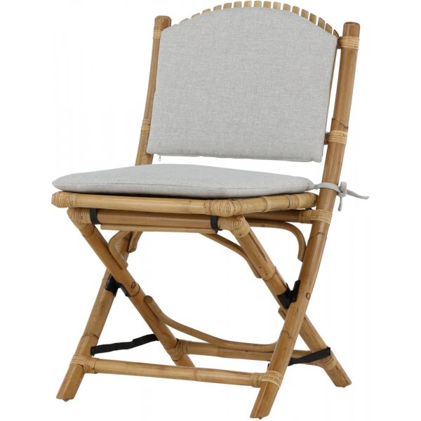 Cane matstol - Ljusgrå/Natur Cane matstol - Ljusgrå/Natur