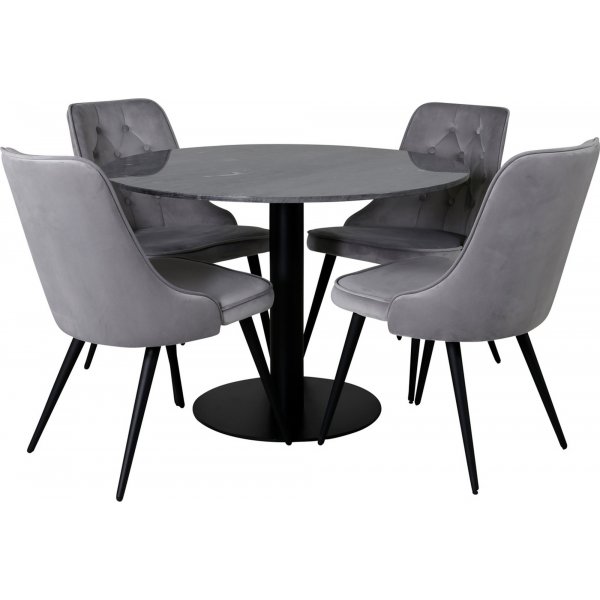 Table à manger Kvarnbacken 106 cm - Marbre foncé/noir Table à manger Kvarnbacken 106 cm - Marbre foncé/noir