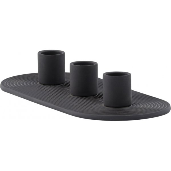 Dian ljusstake 24 x 10,5 x 4 cm - Svart