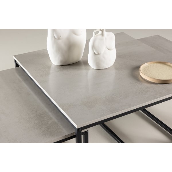 Solna soffbord 80/38 x 80/73 cm - Grå/svart Solna soffbord 80/38 x 80/73 cm - Grå/svart