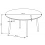 Belagio matbord runt 120 cm - Vit marmor/svart