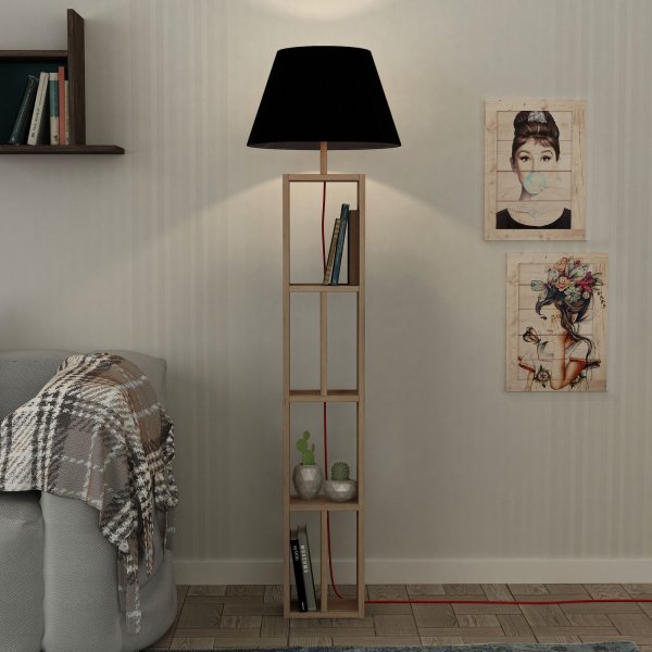Giorno golvlampa - Sonoma ek/svart