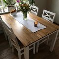 Kundbild Dalar�s matbord 140 cm - vit / oljad ek: Helt enligt v�ra krav och �nskem�l