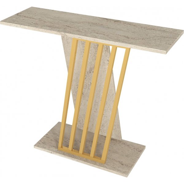 Table en relief par gravité - Or/travertin Table en relief par gravité - Or/travertin