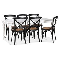 Paris matgrupp 180 cm bord vit + 6 st svarta Gaston matstolar Paris matgrupp 180 cm bord vit + 6 st svarta Gaston matstolar