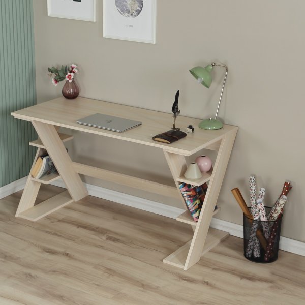 Lungo skrivbord 140 x 60 cm - Ljus ek Lungo skrivbord 140 x 60 cm - Ljus ek