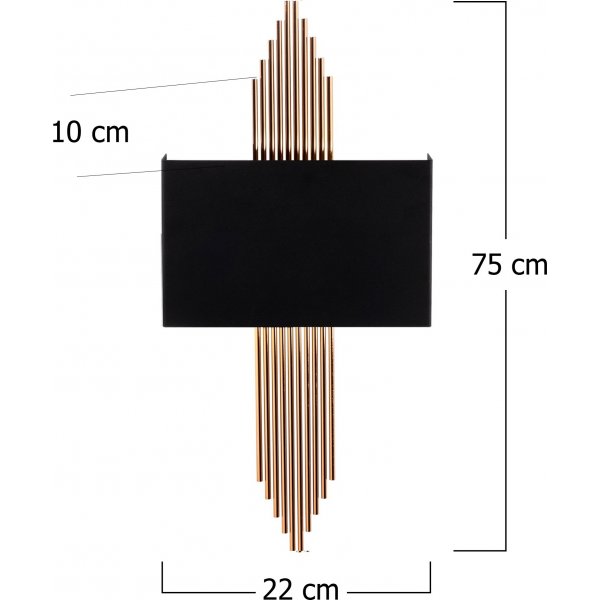 Harmonische wandlamp - Zwart/koper