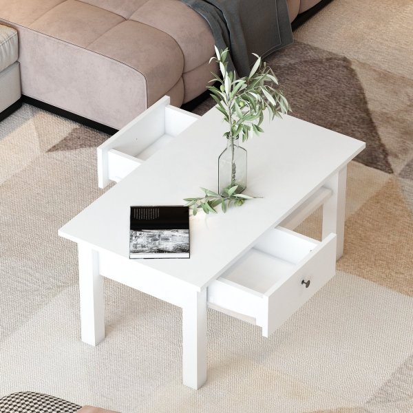 Table basse Lisbon 90 x 50 cm - Blanc Table basse Lisbon 90 x 50 cm - Blanc
