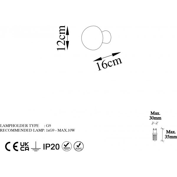 Schimmel wandlamp 13360 - Goud