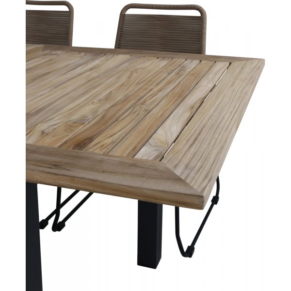 Panama utematgrupp med 6 st Lindos stolar - Beige/Svart/Natur Panama utematgrupp med 6 st Lindos stolar - Beige/Svart/Natur