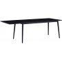Velda matbord 180x90 cm - Svart askfanr