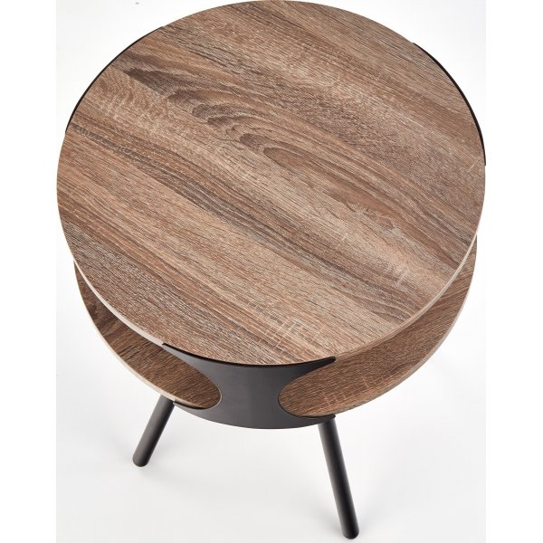 Hartley lampbord Ø45 cm - Mörk ek/svart Hartley lampbord Ø45 cm - Mörk ek/svart