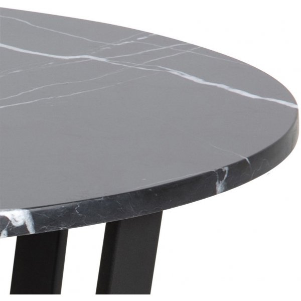 Amble runt matbord Ø110 cm - Svart/marmor Amble runt matbord Ø110 cm - Svart/marmor