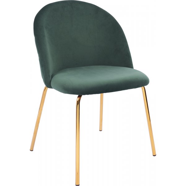 Stol i grn sammet och guldiga ben - Plaza