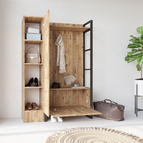 Metal hallmöbel 16 - Furu Metal hallmöbel 16 - Furu