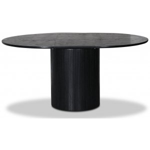 Table  manger ronde extensible Nova 115-160 cm - Chne teint noir