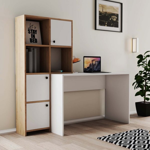 Bureau Silence 156,8 x 51,5 cm, gauche - Blanc/chne