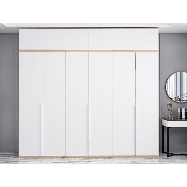 Armoire Lyn 270 x 52 x 250 cm - Blanc Armoire Lyn 270 x 52 x 250 cm - Blanc