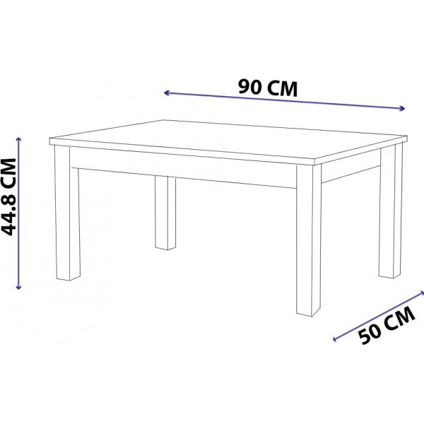 Table basse Loris 90 x 50 cm - Blanc