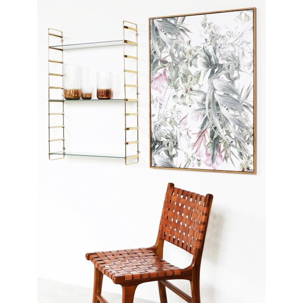 Etagère murale Stream laiton / verre marbre blanc Etagère murale Stream laiton / verre marbre blanc