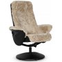Times ftlj med fotpall (Recliner) - Beige frskinn + Flckborttagare fr mbler