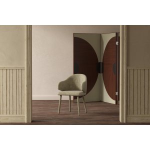 Matstol Evelin i beige sammet