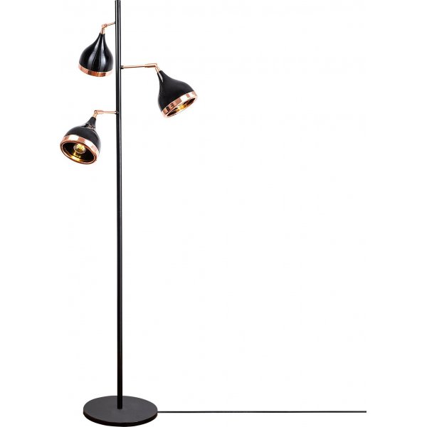 Lampadaire Yildo 3 - Noir/cuivre