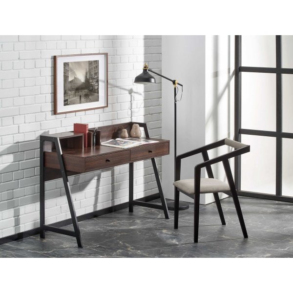 Bureau Tavolin 128x48 cm - Noyer/noir