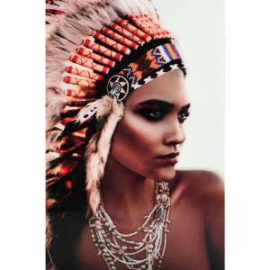 Glastavla - Indian Woman - 80x120 cm
