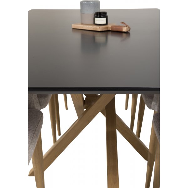 Piazza matbord 180 x 90 cm - Svart/ek-look