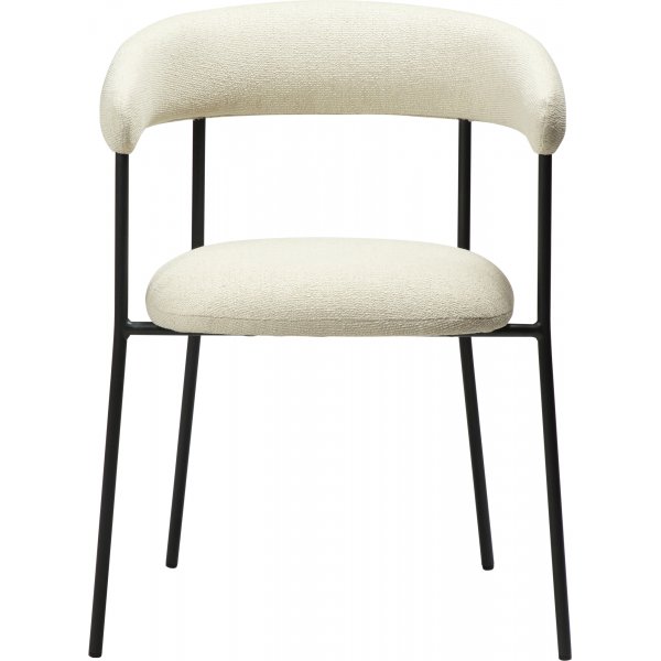 Plenti karmstol - Vit boucl/svart