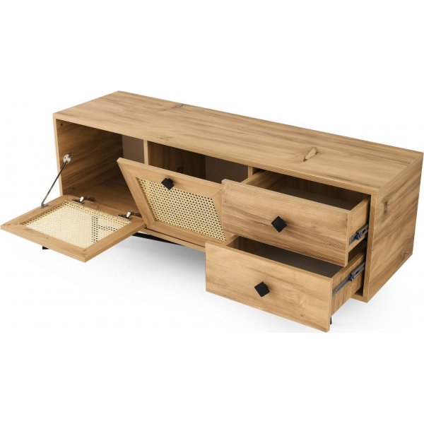 Banc multimédia Happy 140 cm - Chêne/noir Banc multimédia Happy 140 cm - Chêne/noir