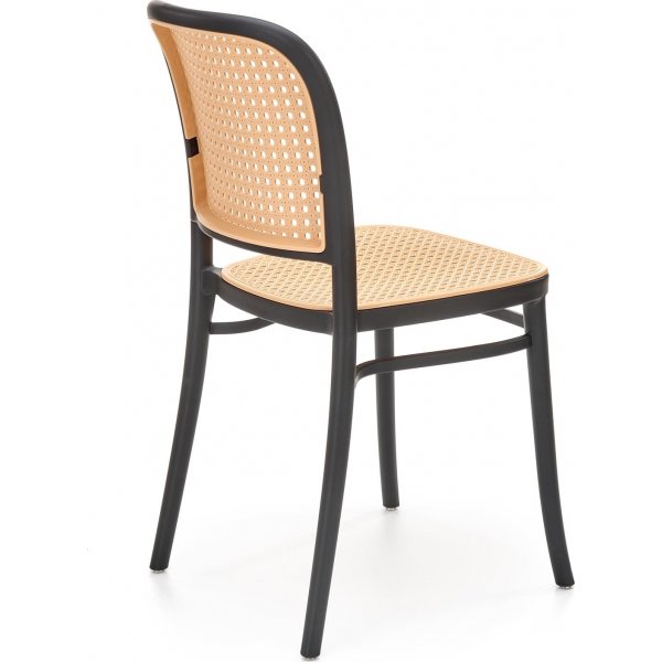 Stapelbar matstol med rottingsits