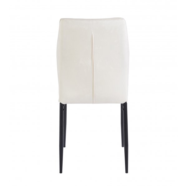 Inez matstol i beige sammet med svarta ben Inez matstol i beige sammet med svarta ben