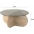 Table basse Bubble 75 cm - Travertin/verre fum