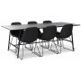 Toscana matgrupp: 206 cm bord + 6 st Atlantic Sled stolar svart PU