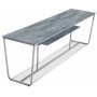 Stella mediabnk - Grtt marmorerat glas / Kromat underrede