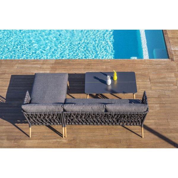 Ensemble de jardin d\\\'extérieur Lifestyle Garden, canapé-lit Ipanema avec table - Olefin gris Ensemble de jardin d\\\'extérieur Lifestyle Garden, canapé-lit Ipanema avec table - Olefin gris