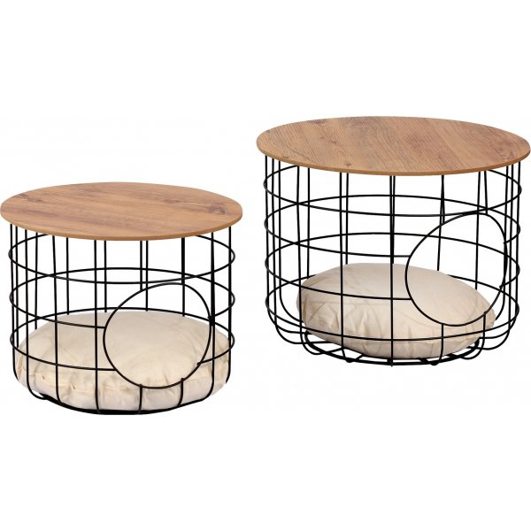 Cat soffbordsset - Furu/svart Cat soffbordsset - Furu/svart
