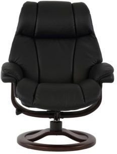 Hjellegjerde General fåtölj med fotpall - Svart/espresso Hjellegjerde General fåtölj med fotpall - Svart/espresso